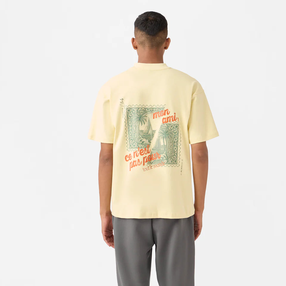 Regatta Stamp Tee in Pastel Yellow