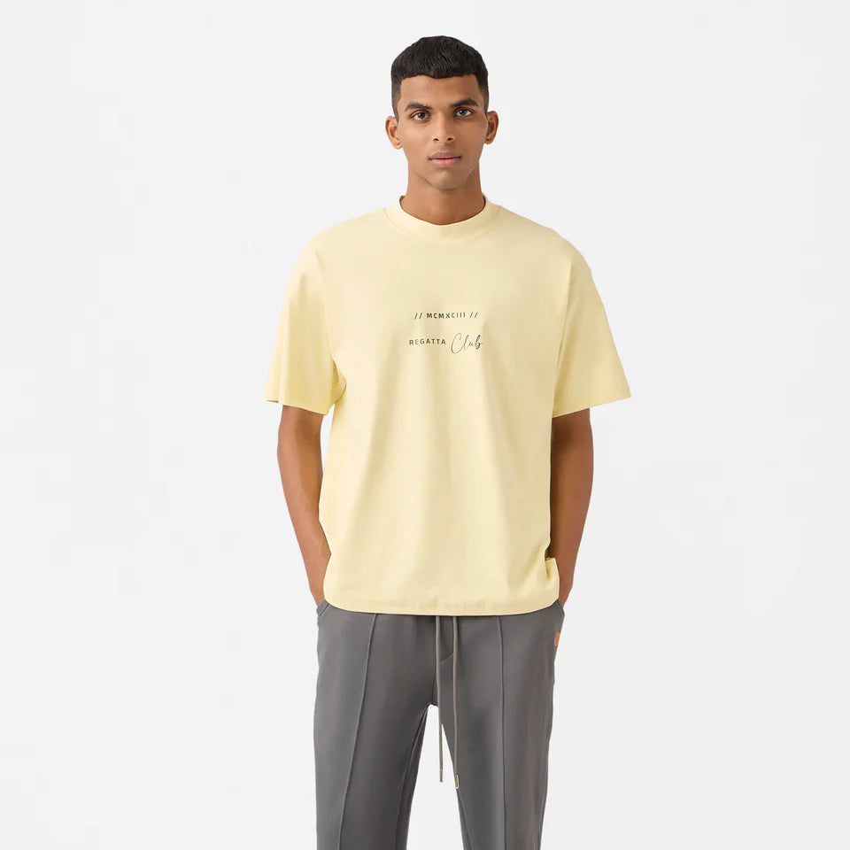 Regatta Stamp Tee in Pastel Yellow