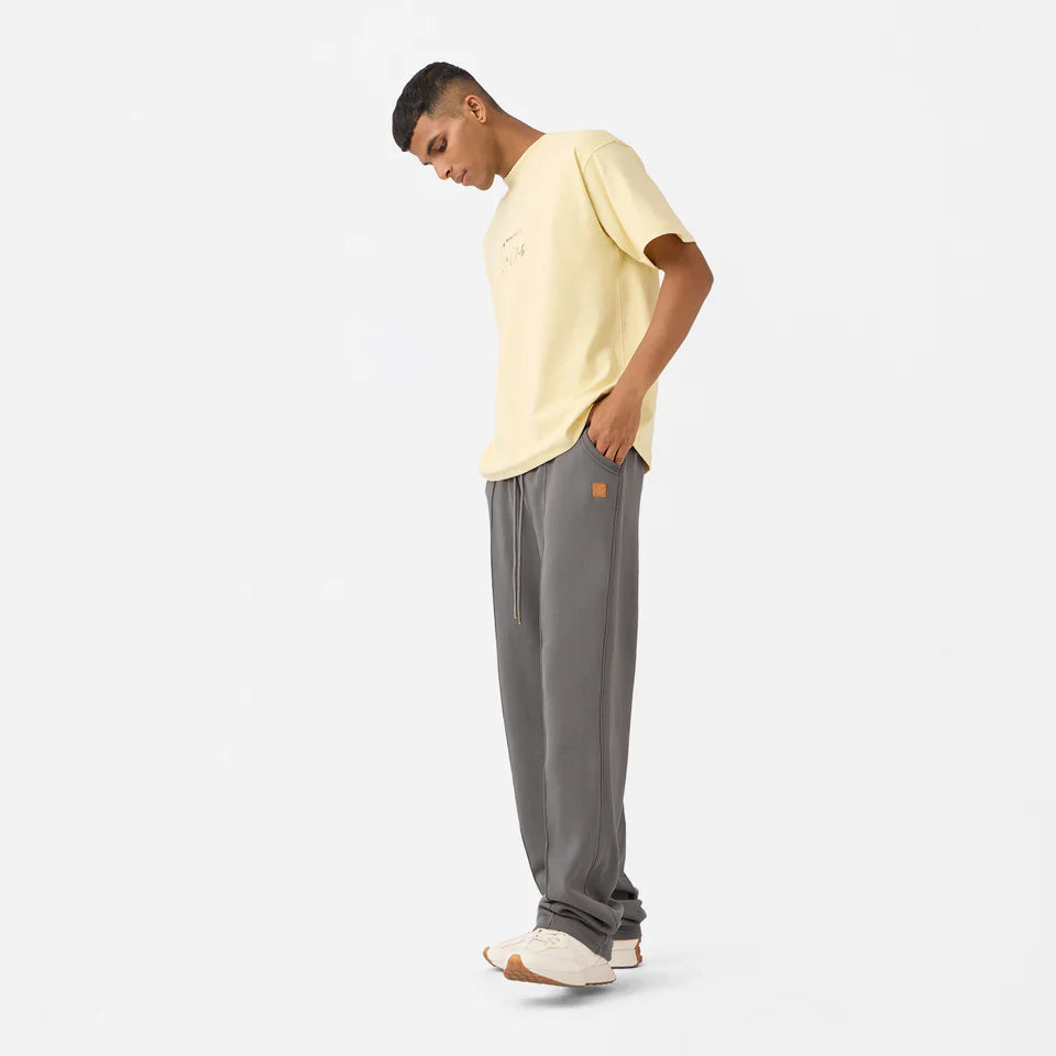 Straight Front-seam Sweatpants in Brushed Nickel