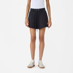 A-line Front-seam Sweatshorts in Jet Black