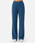 Ribbed Straight-fit Pants in Vintage Blue