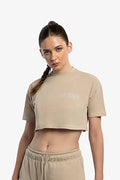 Crop Tee in Pebble