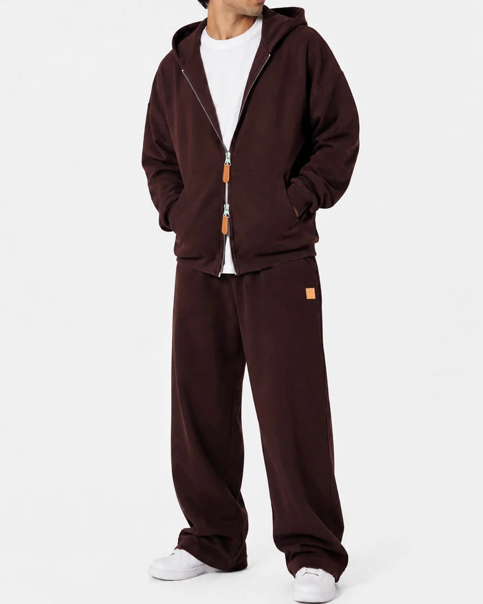 Double-zip Jacket in Chocolate Brown