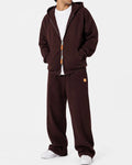 Double-zip Jacket in Chocolate Brown