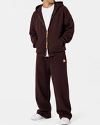 Double-zip Jacket in Chocolate Brown