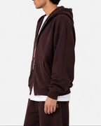Double-zip Jacket in Chocolate Brown