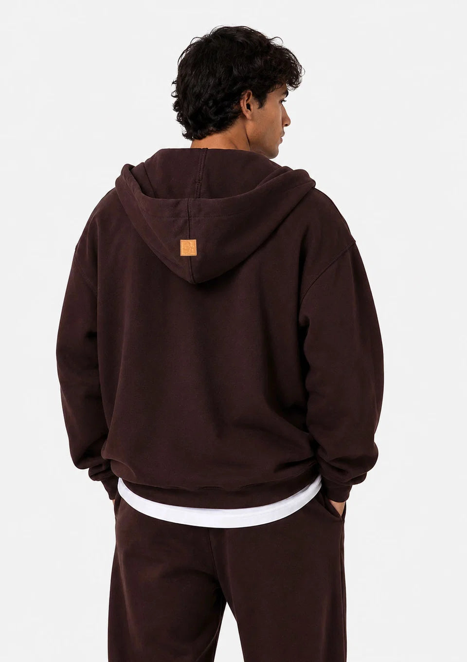 Double-zip Jacket in Chocolate Brown