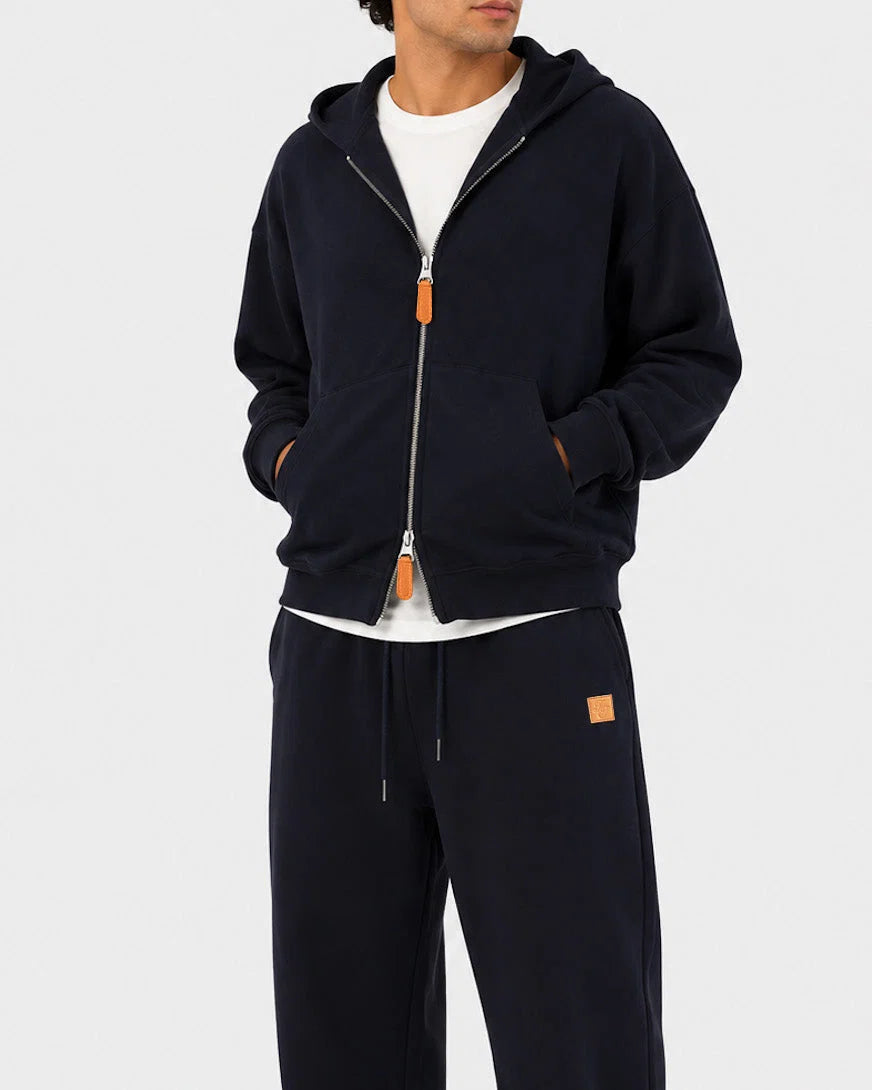 Double-zip Jacket in Midnight Black