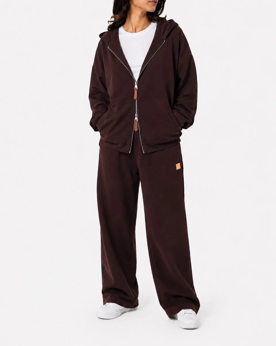 Double-zip Jacket in Chocolate Brown