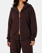 Double-zip Jacket in Chocolate Brown