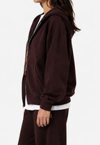 Double-zip Jacket in Chocolate Brown